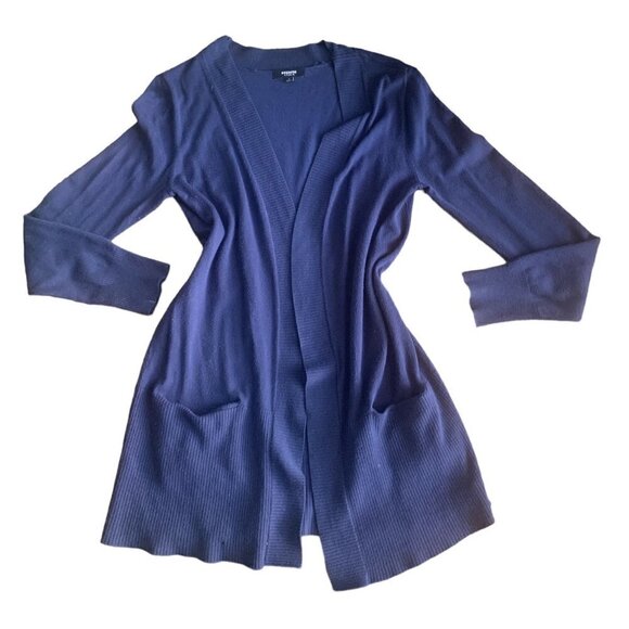 Premise Studio S Blue Longline Slouch Pocket Open Cardigan Sweater 125L - Picture 1 of 10